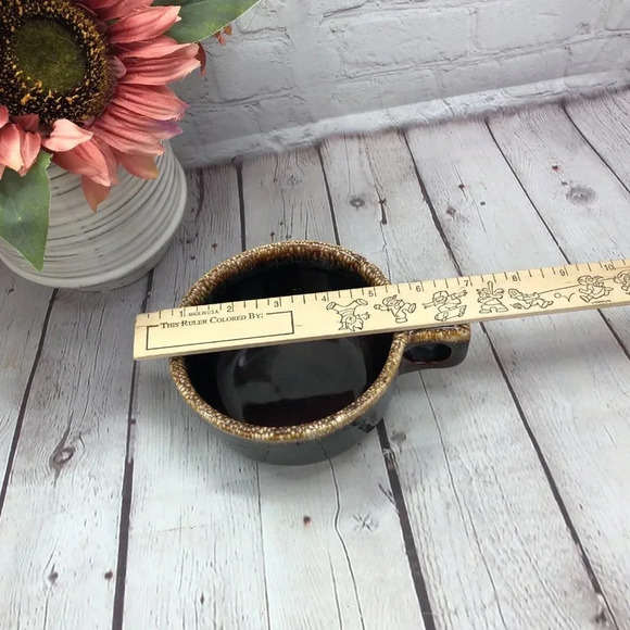 vintage brown drip pottery mug - Picture 4 of 8